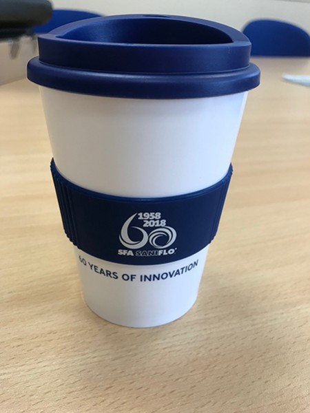 Saniflo issues special edition coffee cup as part of 60 years of innovation celebrations
