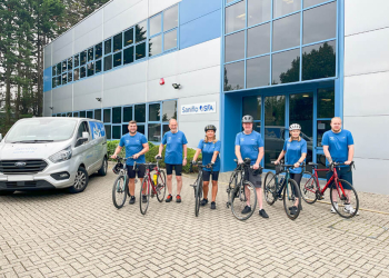 Saniflo team cycles from Watford to Paris in support of Cancer Research UK