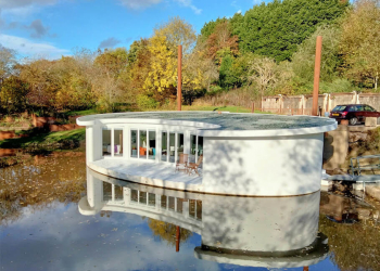 Unusual floating house uses Saniflo to pump waste